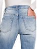 Tara High Rise Straight Raw Hem Crop Jeans