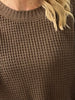 Terri Waffle Knit Sweater - Mocha Brown