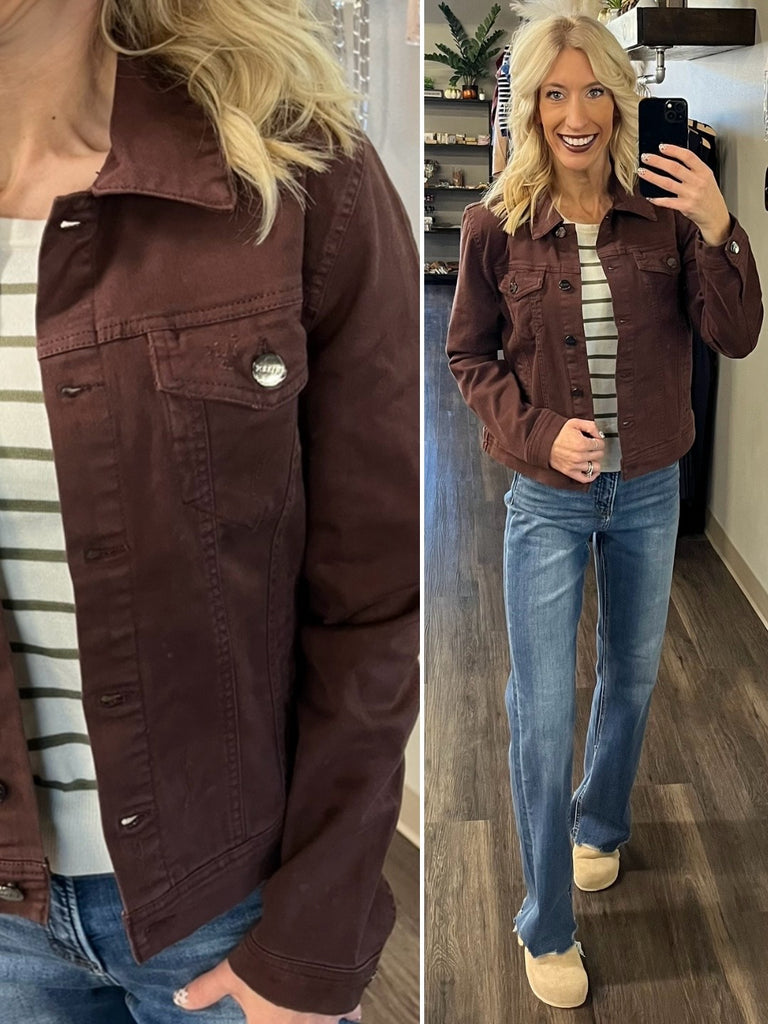 Brinlee Mocha Denim Jacket
