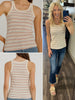 Clarissa Striped Tank - Red Multi