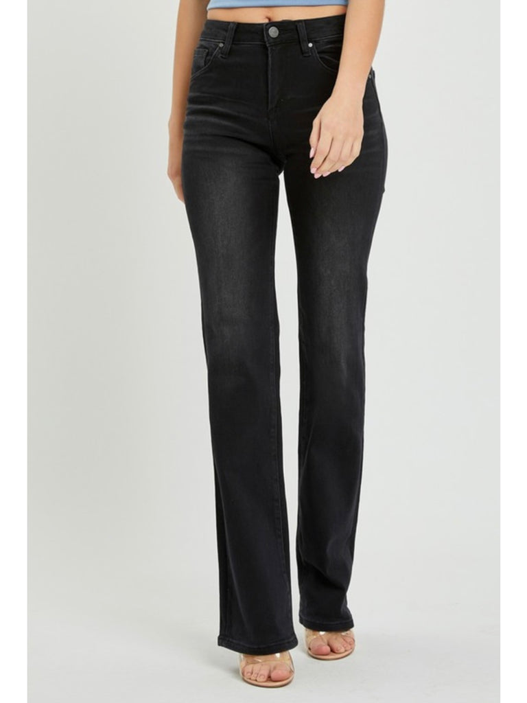 Catrina Mid-Rise Slim Straight - Dark Charcoal