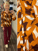 Rowan Abstract Tied Blouse - Rust