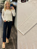 Bexley Pinstripe Lightweight Sweater - Ivory/Latte