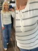Caris Striped Snap Thermal - Gray/Ivory
