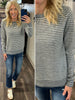 Torrin Striped So-Soft Sweater - Gray/Latte