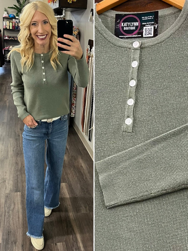 Mariah Henley Sweater - Olive