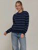 Mckinlee Striped Crewneck - Navy/Ivory