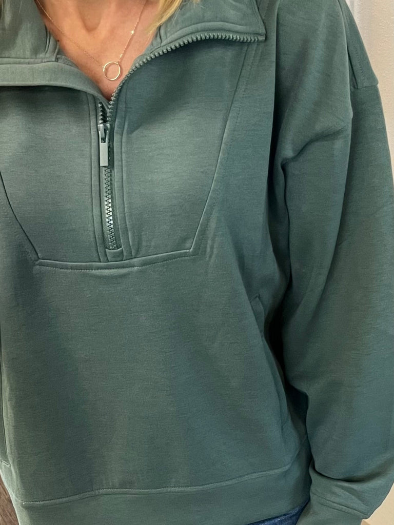 Zoey 1/4 Zip Pullover - Jade