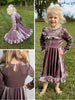 Lena Velvet Ruffle Dress - Plum - KIDS