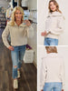 Rose Plush Zip Sweater - Vanilla