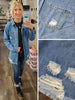 Beverly Distressed Light-Denim Snap Up
