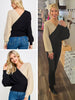 Morgan Color Block Wrap Sweater