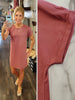 Stacie T-Shirt Dress - Dusty Mauve