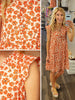 Alisha Coral Tiered Dress with Ruffle Accent