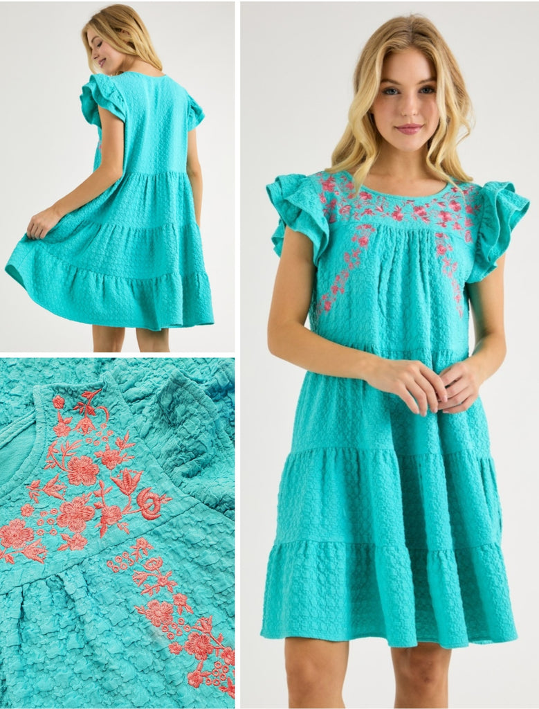Althea Embroidered Babdoll Dress