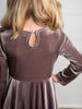 Lena Velvet Ruffle Dress - Plum - KIDS