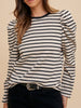 Celeste Puff Sleeve Crewneck - Taupe