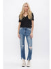 Crystin High Rise Ankle Straight with Slit