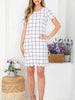 Jeninne Scalloped Hem Dress - Ivory/Black