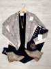 Desi Reptile & Corduroy Waterfall Jacket - Cream