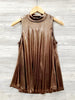 Marlee Metallic Mock-Neck Tank