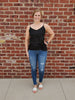 Lauren Tiered Tank -Black