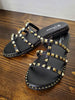 Cali Black Studded Strapped Sandal