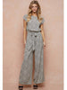Jacinta Jumpsuit with Tie Cream/Black